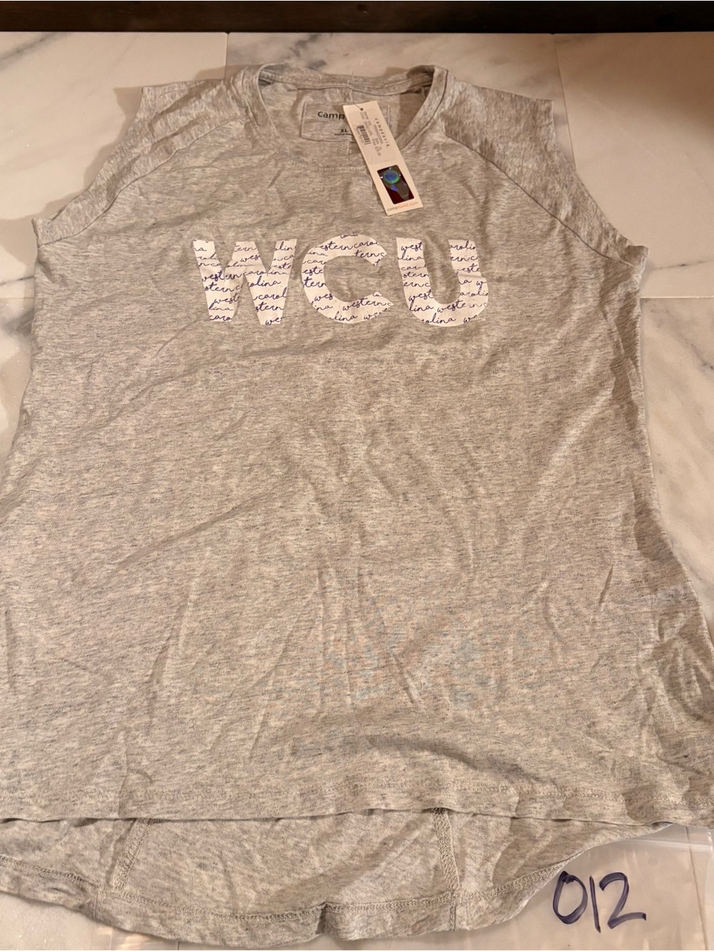 Camp David Women's Light Heather Gray Tank with White 'WCU' Script